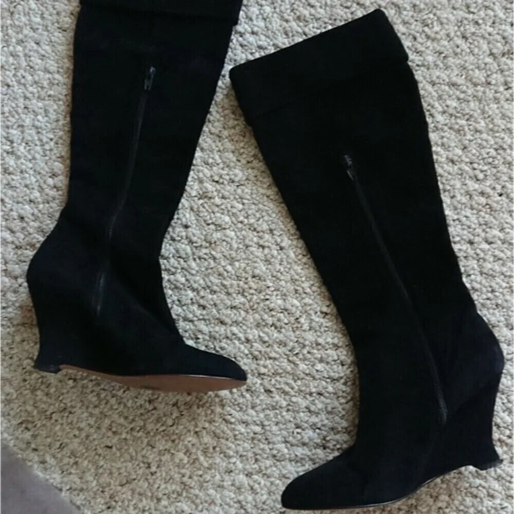 French connection black suede boots size 36.5